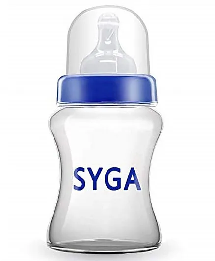 Syga Feeding Bottle with Anti Colic Silicone Teat Blue - 150 ml