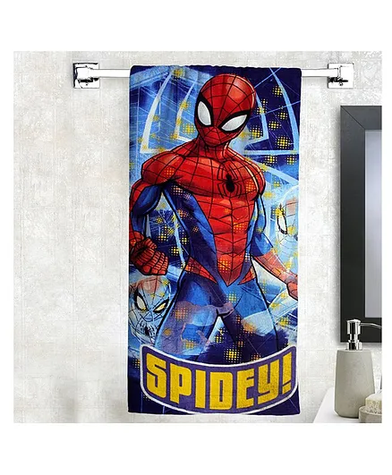 Athom Trendz Marvel Spiderman Bath Towel - Blue 
