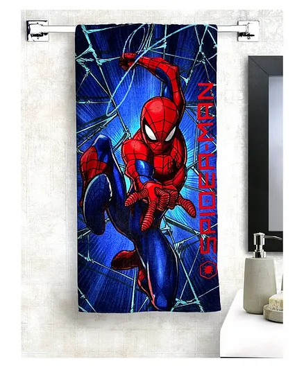 Athom Trendz Marvel Spiderman Bath Towel - Blue