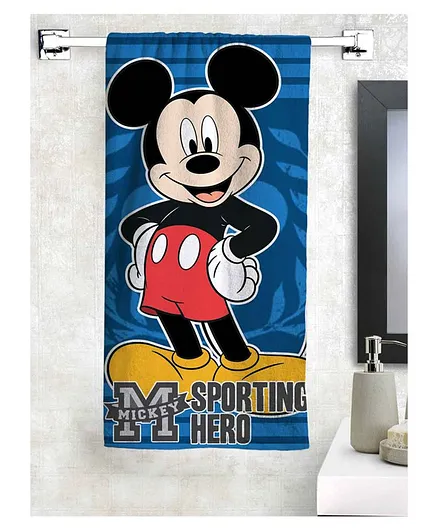Athom Trendz Disney Mickey Mouse Kids Bath Towel - Blue