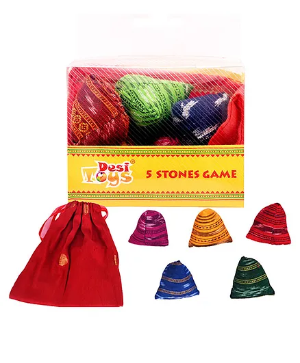 Desi Toys 5 Stones Game - Multicolour