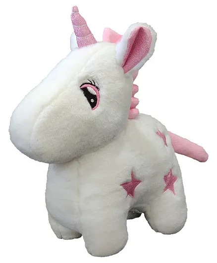 Ultra Unicorn Soft Toy Cream - Height 33 cm