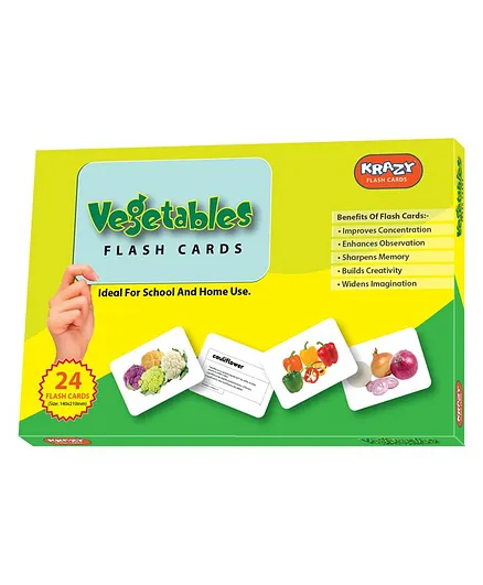  Krazy Vegetables Flash Card Pack of 24 - Multicolor