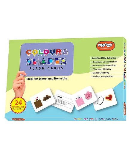  Krazy Colours And Shapes Flash Card Pack of 24 - Multicolor