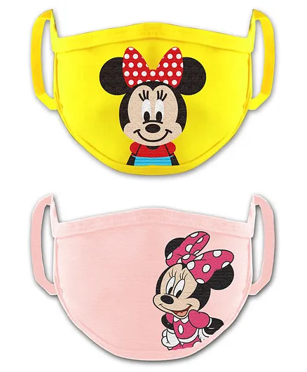 Babyhug 4 to 8 Years Washable & Reusable Knit Face Mask Minnie Mouse  - Pack of 2