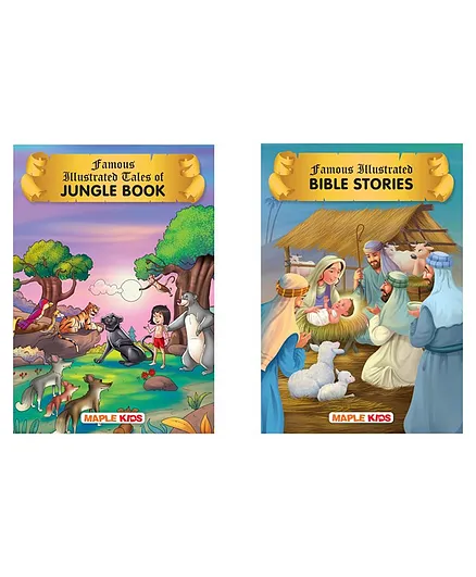Maple Press Famous Illustrated Tales of Bible and Jungle Book Set of 2 - English