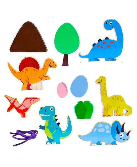 Little Jamun Dinosaur World Open Ended Free Play Toys - 12 Pieces