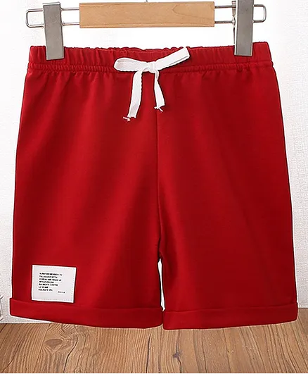 Kookie Kids Solid Color Knee Length Shorts - Red
