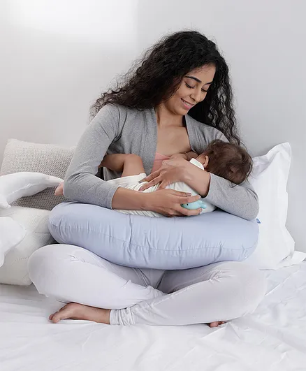 Mi Arcus 100% Organic Motherhood Burpy Cushion - Blue