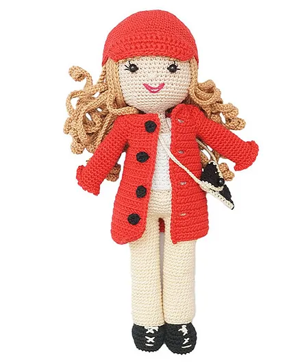 Happy Threads Crochet Amigurumi Doll Red - Height 25.4 cm