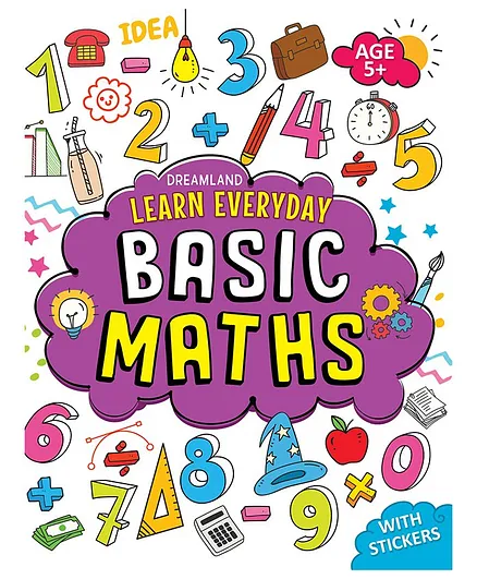 Dreamland Basic Maths Activity Book with Stickers - Learn Everyday Series For Children