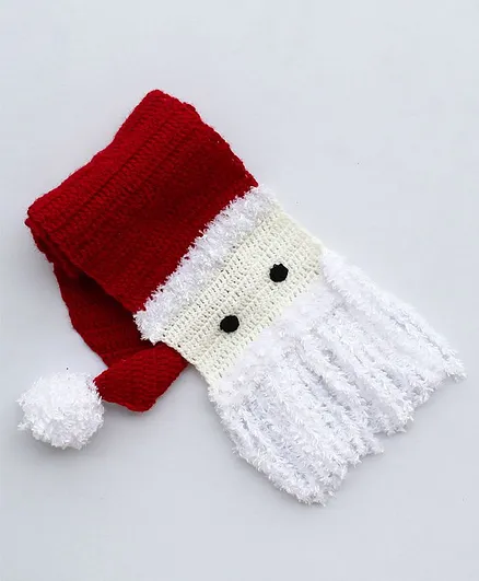 Wonnie Santa Claus Christmas Design Scarf - Red
