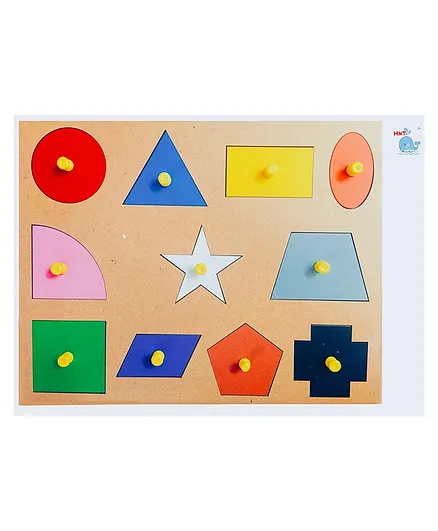 HNT Kids Premium Wooden Number Puzzle Muticolor - 11 Pieces