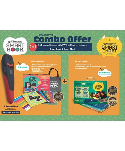 Godiscover Smart Book Smartchart With 1 Talking Pen Multicolor Online India Buy Educational Games For 2 6 Years At Firstcry Com