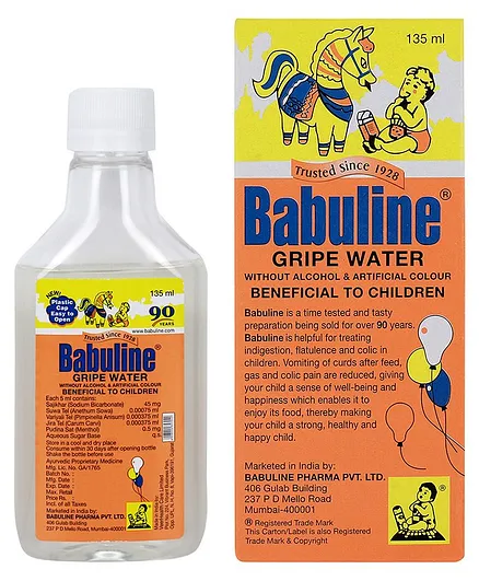 Babuline Ayurvedic Gripe Water Bottles Pack of 3 - 135 ml Each