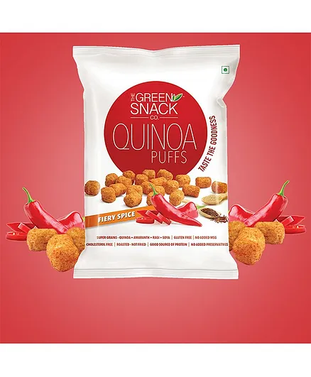 The Green Snack Co. Fiery Spice Quinoa Puffs Pack of 3 - 50 gm each