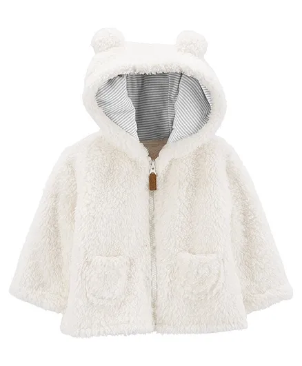Carter's Hooded Sherpa Jacket - White