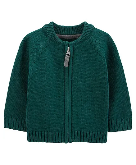 Carter's Zip-Up Cotton Sweater - Green