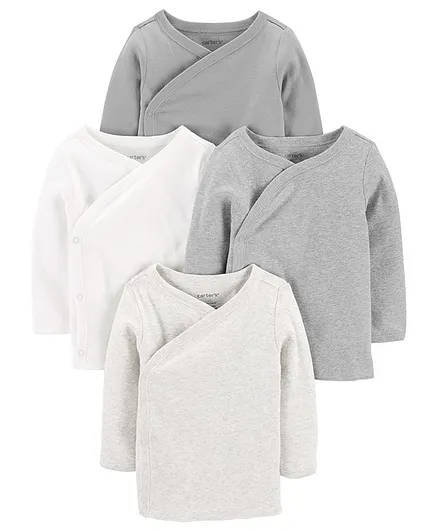 Carter's 4-Pack Side-Snap Cotton Tees - Grey
