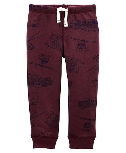 Carter's Pull-On French Terry Pants - Maroon