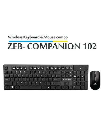 Zebronics ZEB-Companion 102 Wireless Keyboard & Mouse Combo - Black