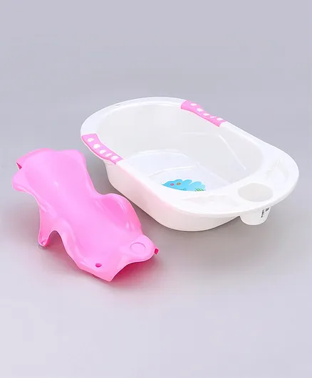 Babyhug Dolphin Bath Tub With Sling - Pink