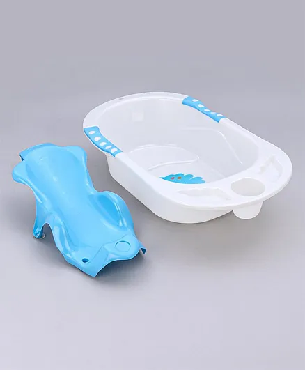 Babyhug Dolphin Bath Tub With Sling - Blue