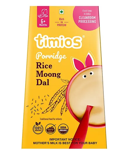 Timios Organic Porridge Rice & Moong Dal 100% Natural Health Mix Healthy Wholesome Food,Rich In Protein -  200g