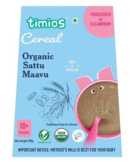Timios Organic Porridge Sathu Maavu 100% Natural Health Mix Healthy Wholesome Food Rich In Protein - 200g