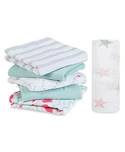 Nature Kids Organic Cotton Swaddle Wrapper (Assorted Pack of 3 Pieces)