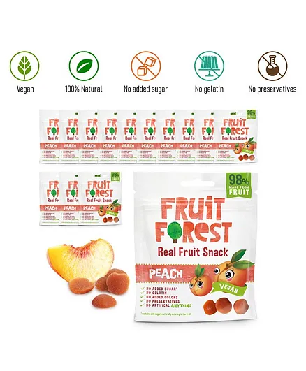 Fruit Forest Peach Gummy Pack of 14 - 30 gm each