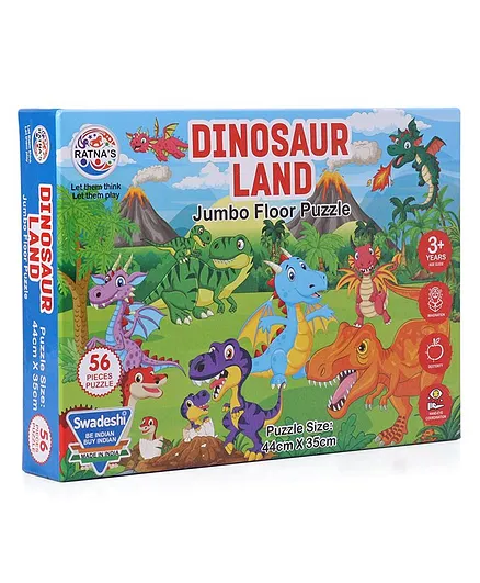 Ratnas Dinosaur Land Jumbo Jigsaw Puzzle - 56 Pieces 