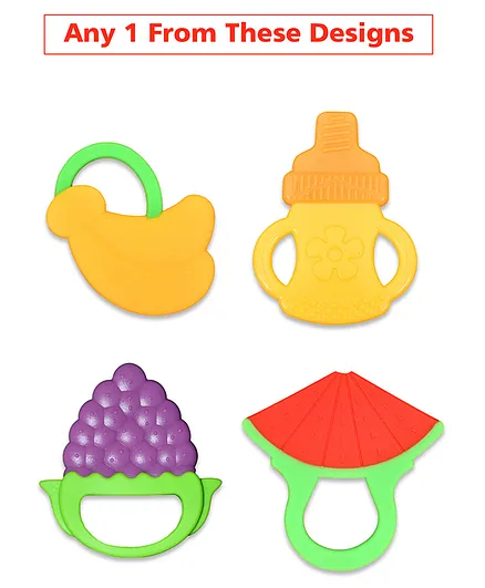 Mastela Silicone Fruit Shape Teether - Pack of 1 (Color & Design May Vary)