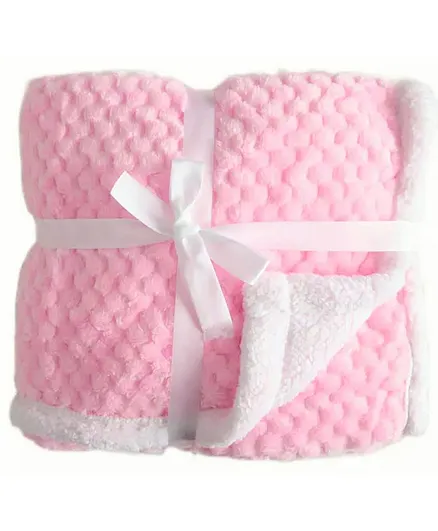 Brandonn Supersoft Double Layered Flannel Baby Blanket - Baby Pink