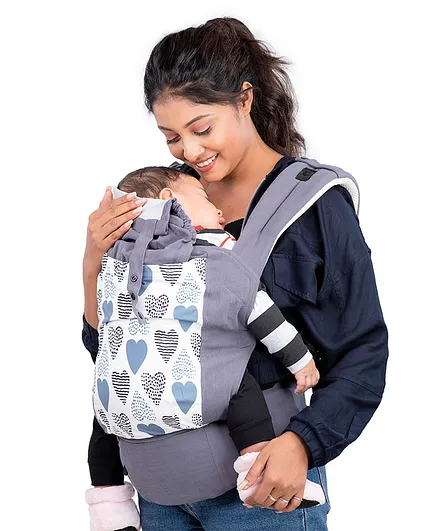 LuvLap Adore Baby Carrier Heart Print - Grey