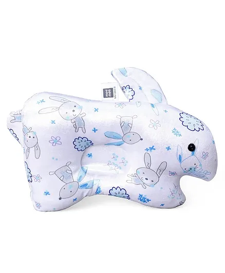 Mee Mee Baby Neck And Head Support Pillow Bunny Shape - Blue White