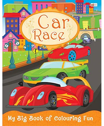 Car Race Coloring Book - English
