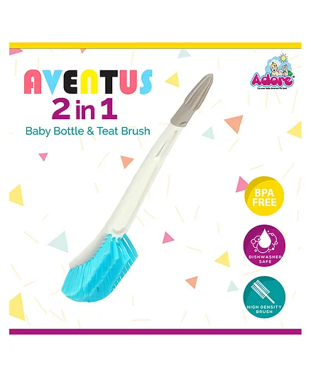 Adore Aventus 2 in 1 Bottle Cleaning Brush - (Colour May Vary)
