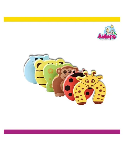 Adore Finger Pinch Guard Animal Print Multicolor - 6 Pieces