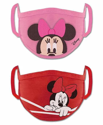 Babyhug 4 to 6 Years Washable & Reusable Knit Face Mask Minnie Mouse - Pack of 2