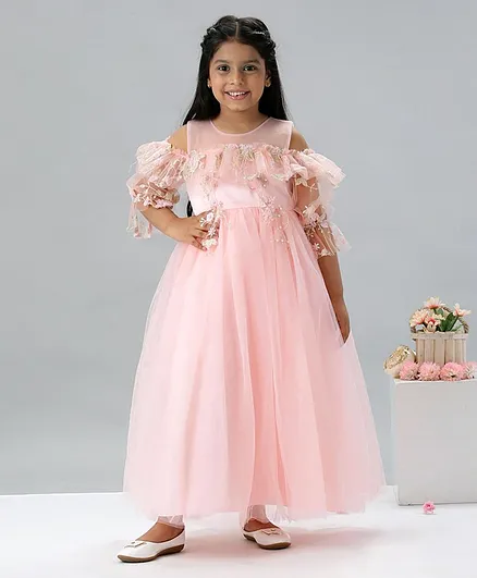 Mark & Mia Cold Shoulder Dress Floral Patch - Pink