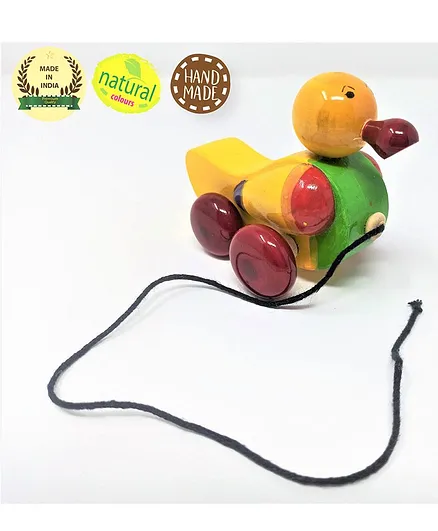 A&A Kreative Box Wooden Pull Along Duck - Multicolor