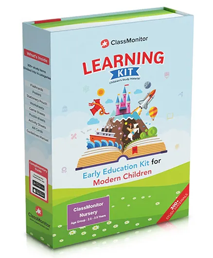 ClassMonitor Nursery Learning Kit With Free Mobile App 14+ Learning & Education Preschool Activities Includes Educational Kit  - Multicolor