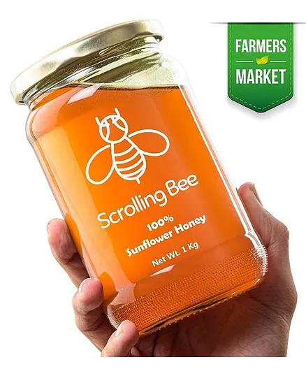 Scrolling Bee Sunflower Honey - 1 Kg