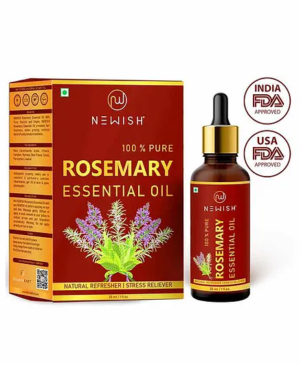 Newish Rosemary Essential oil for hair growth, Skin, Therapeutic Grade and Diffuser Aroma - 30ml