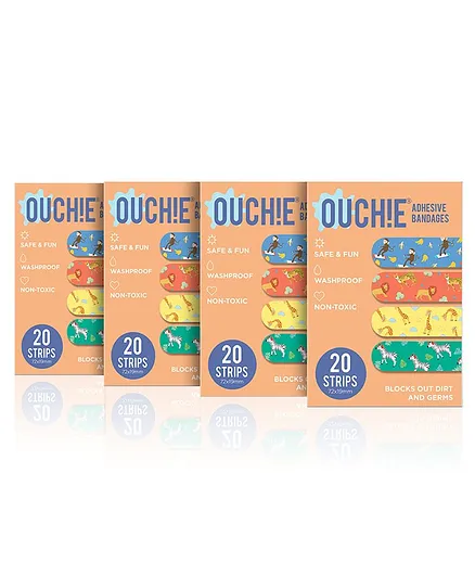 Ouchie Adhesive Bandages Pack Of 4 -20 Strips Each