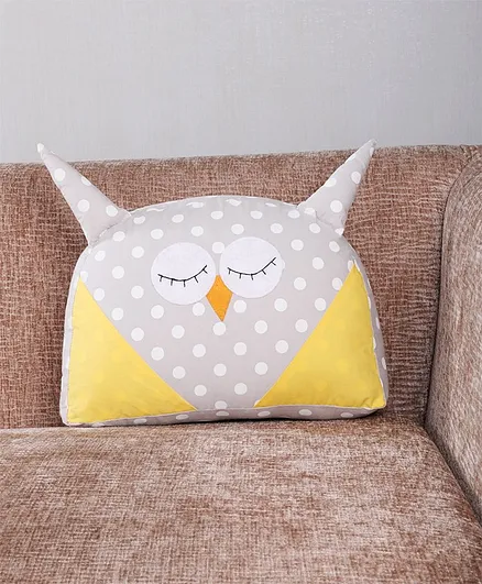 My Gift Booth Owl Shape Cushion - Grey Yellow
