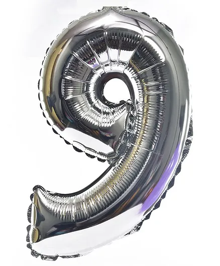 Party Anthem 9 Number Birthday Foil Balloon - Silver