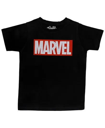 Marvel By Crossroads Marvel Avengers Character Print Half Sleeves Tee - Black
