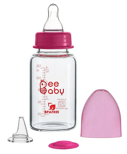 BeeBaby Advance+ Anti Colic Feeding Bottle to Sippy Glass Bottle Pink - 125 ml
